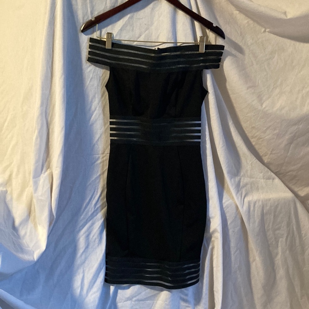 Off the shoulder black dress